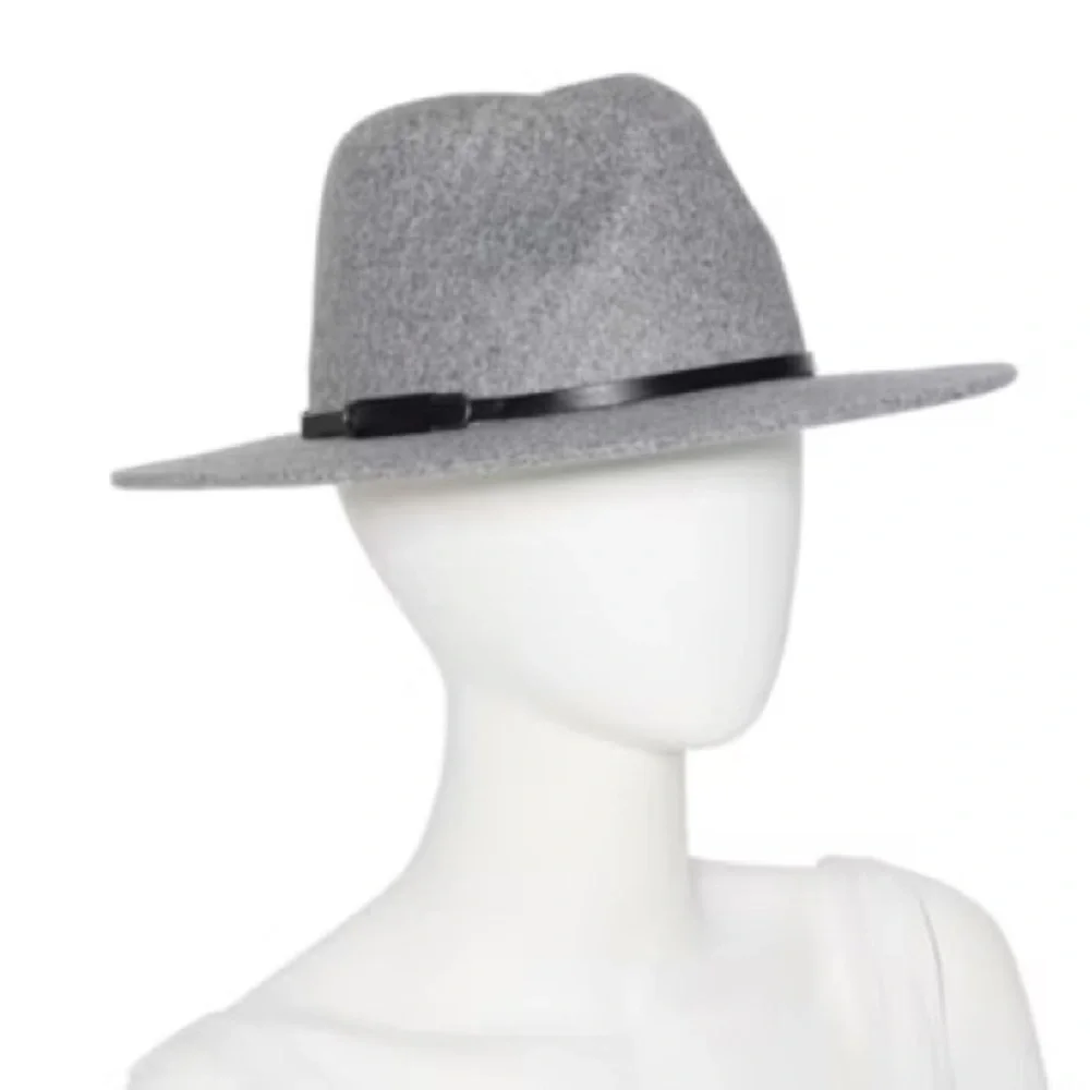 Ana Gray Wide Brim Fedora Hat Fashion gray - Picture 1 of 3